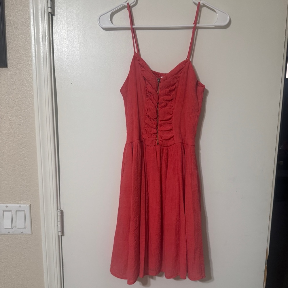 Xhilaration Vibrant Red Textured Dress